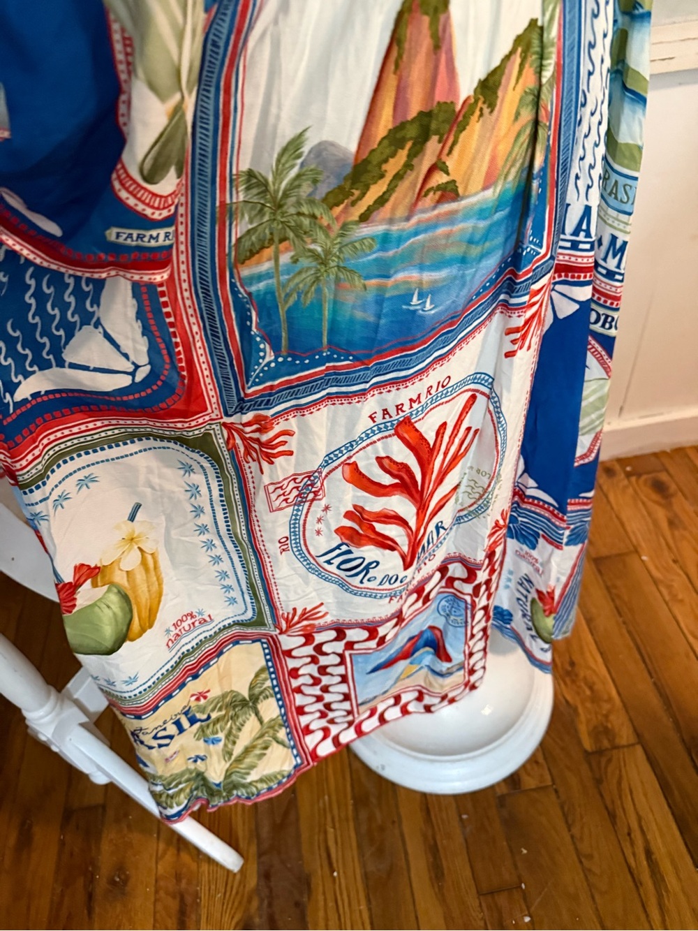 Farm Rio Bohemian Multi-Print Maxi Dress - Blue & White red - Picture 7 of 16